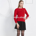 jacquard intarsia knit women round neck cashmere wool pullover for women